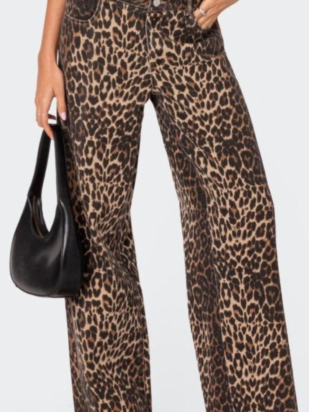 - Pacsun Casey Low Rise Baggy Leopard Print